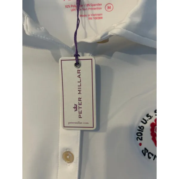 Peter Millar Women's Medium Golf Polo‎ White 2024 Senior - Image 4