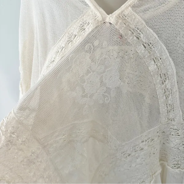Free People Layered In Lace Swing Dress Tunic Ivory White Small - Image 12