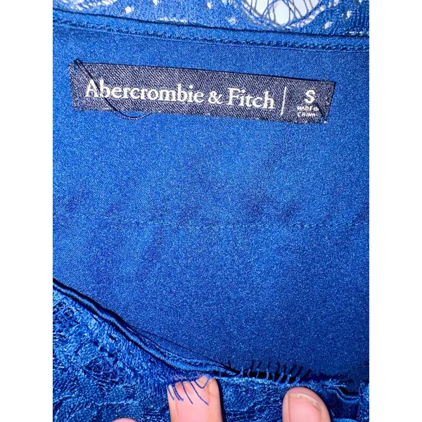 Abercrombie & Fitch Royal Blue Satin Lace Cami Camisole Tank Top Womens Size S - Image 4