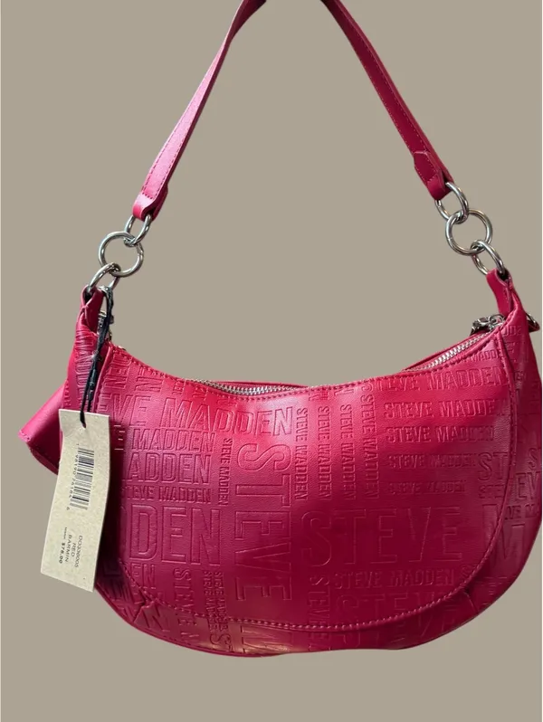 Steve Madden Red Embossed Logo Shoulder Bag with Coin Purse - Image 2