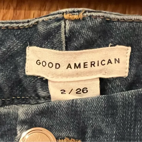 Good American Good Waist Crop Raw Edge Skinny Jeans in Blue331 Size‎ 2 = Size 26 - Image 9