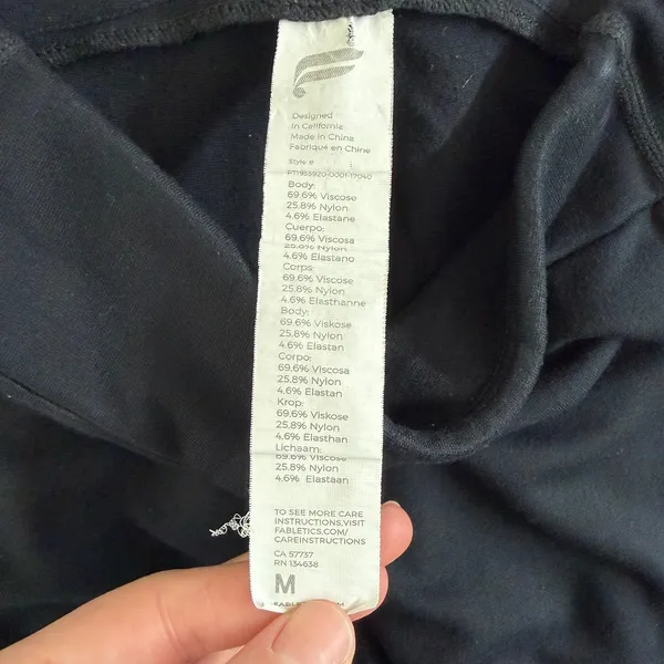 Fabletics black‎ ankle zip tummy control pocket stretch active athletic leggings - Image 6