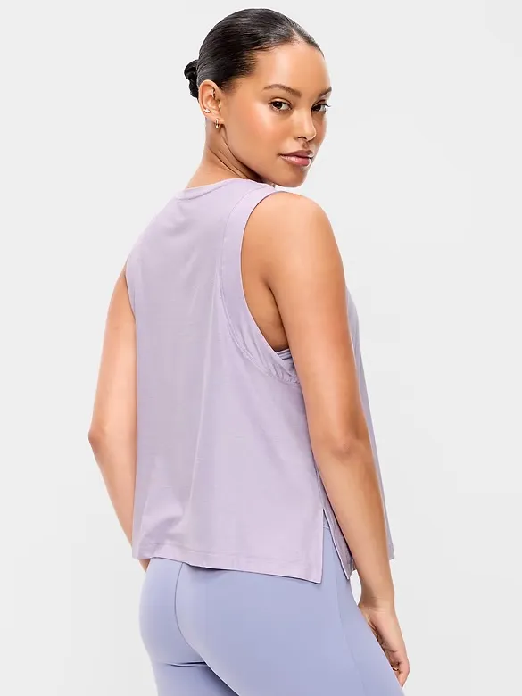 Old Navy CloudMotion Tank Top Dusky Lavender Medium Tall Purple - Image 2