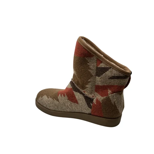 Indigo rd. Aztec Cozy Boot Women 6M Tan‎ Brown Rust Faux Fur Lined Mid Calf Boot - Image 9