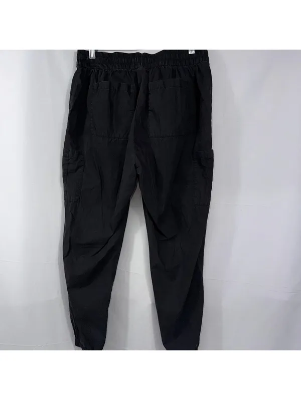 Old Navy Black Cargo Jogger Pants Women’s Medium Drawstring Elastic Waist Casual - Image 6