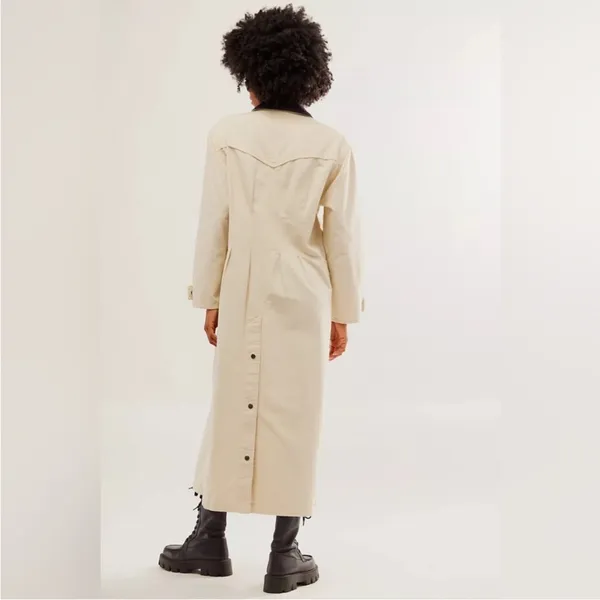 Free People Hunter Duster Maxi Cream Ivory Long Coat Size S - Image 3
