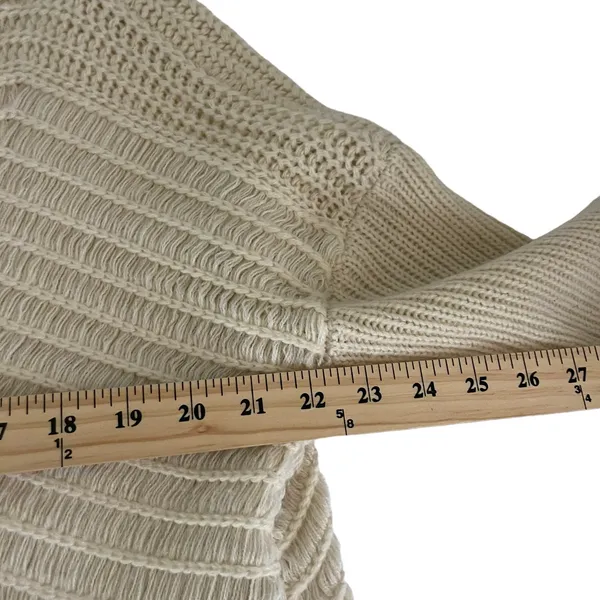 Pollux Size Medium Cream‎ Cottage Boho Floral Lace Back Crochet Sweater - Image 7