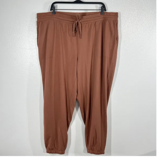 J Jill Fit French Terry Utility Joggers Red Oak Plus Size 3X Cotton Tencel Modal - Image 2