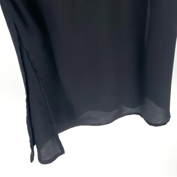 Sam Edelman Black Silky Satin VNeck Cross Tank Top Nightgown Slip Dress - Image 5