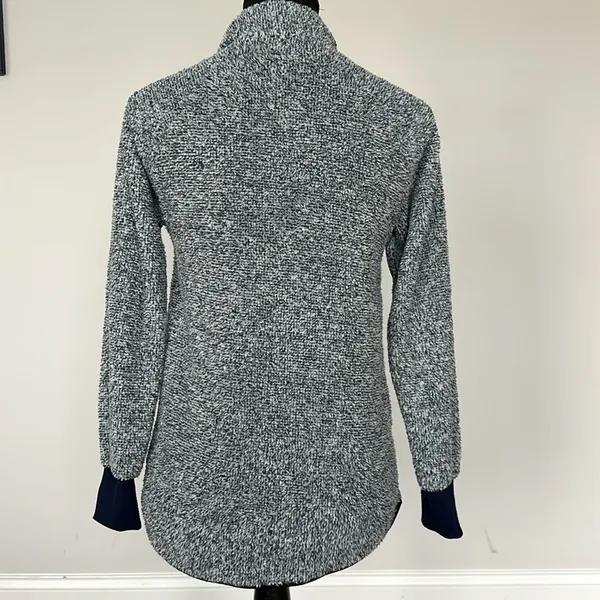 Source Unknown Navy Asymetrical Fleece Pullover Sz SM‎ - Image 4