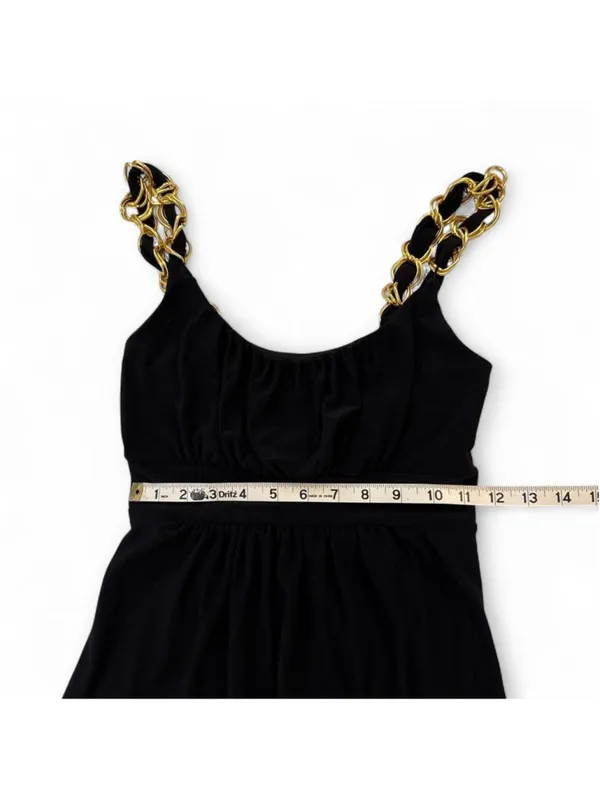 Arden B Black dress with gold chain straps - Image 4