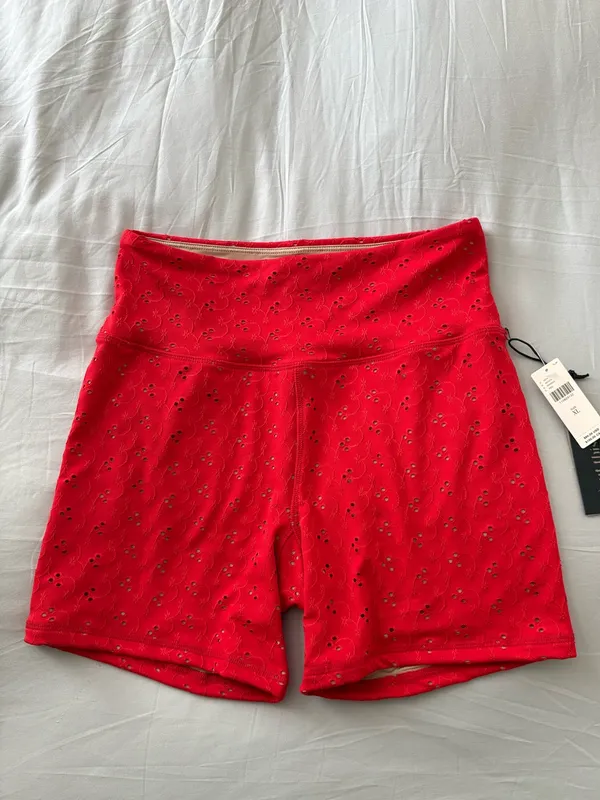 NWT Anthropologie Strut This Eyelet High-Rise Biker Shorts Size XL - Image 6