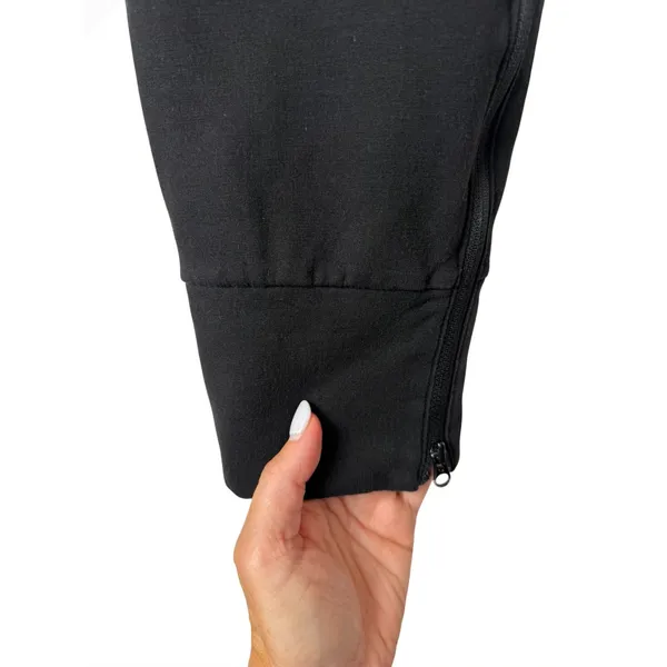 Gap‎ GapFit All Elements Fleece Joggers Women Medium Black Zip Hem Athleisure - Image 6