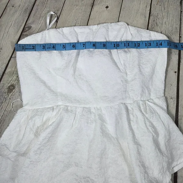 Lulus Truly Marvelous White Jacquard Strapless Tiered Midi Dress M - Image 10