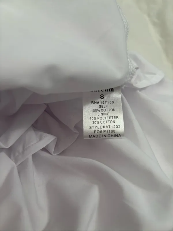 Aureum White Smocked Halter Ruffle Peplum Top Size S NWT 100% Cotton - Image 5