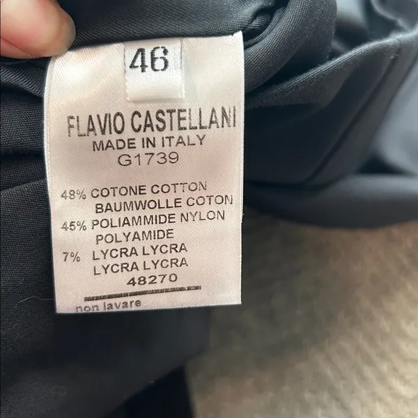 Flavio Castellani Black Pencil Skirt IT 46 Made in Italy - Image 8