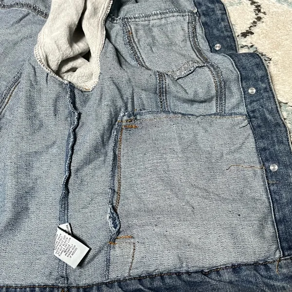 L Ci Sono Blue Gray Polyester DenimJean Jacket Sweatshirt Autumn Casual Women’s - Image 8