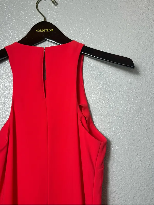Amanda‎ Uprichard High Neck Drop Waist Ruffle cocktail, wedding Dress Coral XS - Image 7