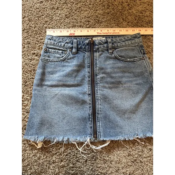 We The Free by Free People women's size 24 Zip It Up mini denim skirt blue denim - Image 5