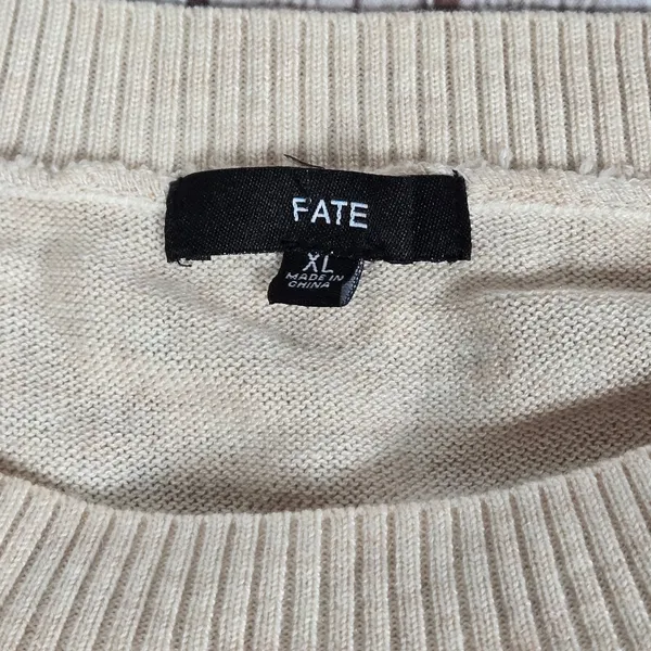 FATE Southwest Geometric Fair Isle‎ Sweater Cream Multi Wool Blend XL FW13039SF - Image 3