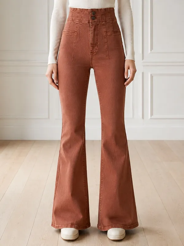 Free People We The Free Jayde Flare Jeans Mesa Brown Wash Sz 25 Boho Festival - Image 11