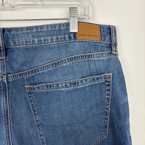 American Eagle Stretch Super High Rise Baggy Wide Leg Jeans Medium Wash Size 18S - Image 8