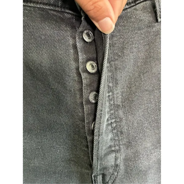 Levi's Jeans Women Sz 32 Black Dark Ribcage Straight Ankle Button Fly Pants - Image 3