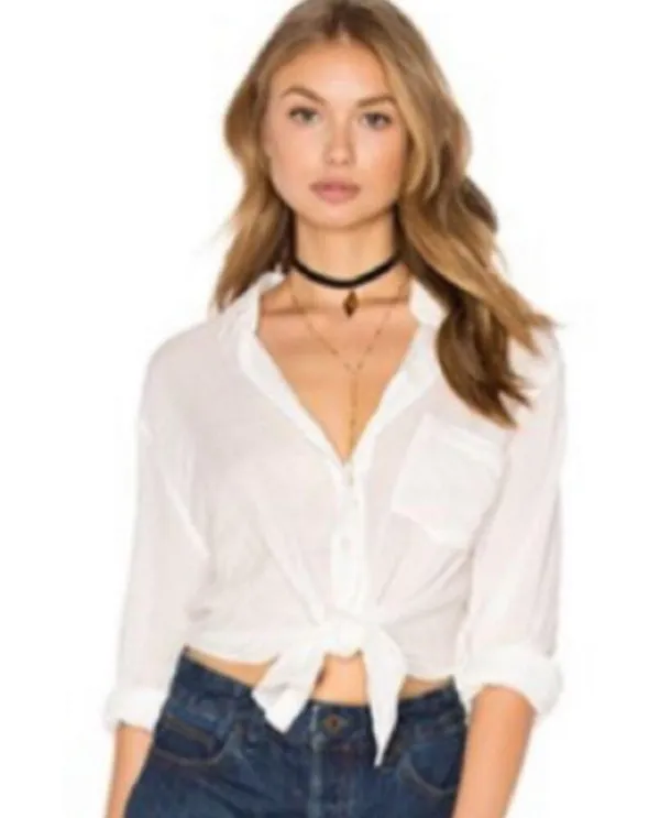 Free People Revolve That's a Wrap Shirt in Ivory - Image 7