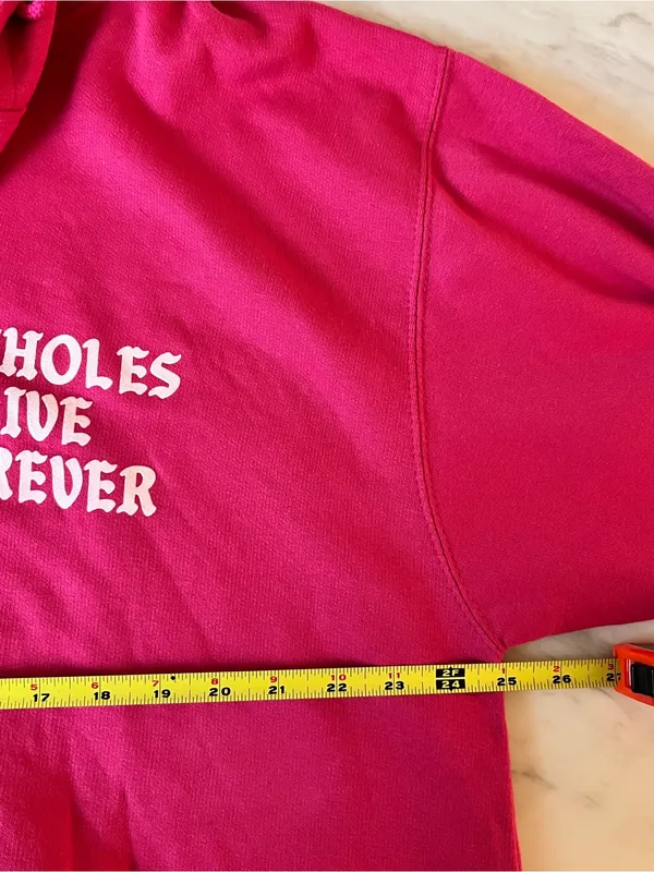 Assh**es Live Forever Pink Zip Hoodie Women’s XL Graphic Logo Oversized - Image 5