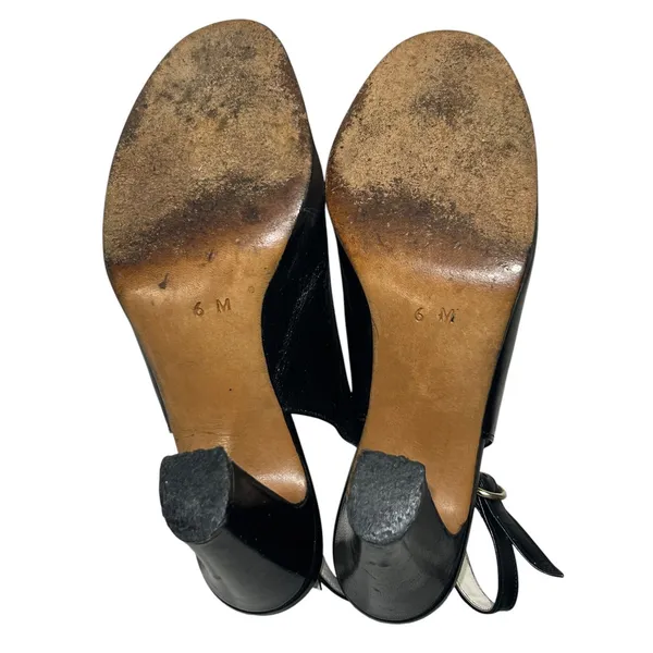 Garolini Leather Peep Toe Slingback Heels Old Money Vintage Italian Luxury 6 - Image 9