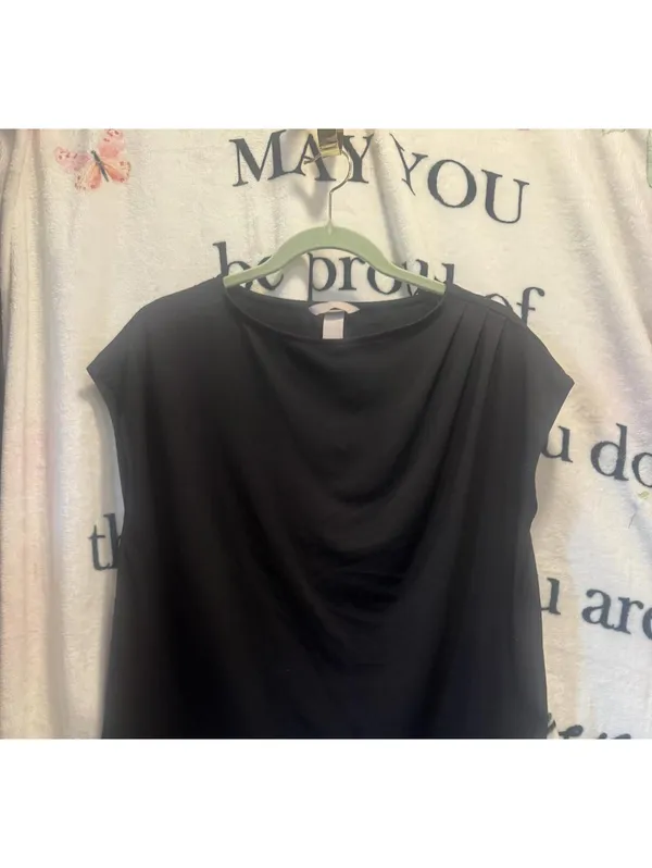 H&M Modern Black Women's Top, Size L - Image 2