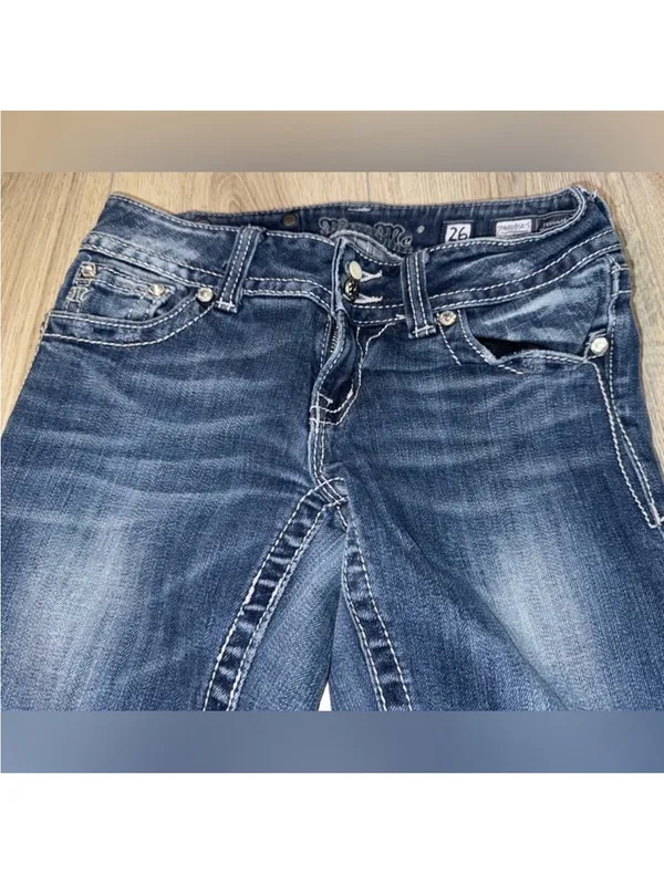 Miss Me blue skinny Embroidered Pocket Jeans denim - Image 5