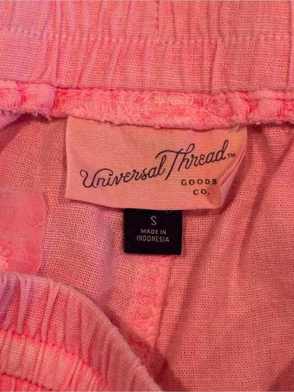 Universal Threads Pink Drawstring Linen-Blend Shorts‎ Womens Small S - Image 2