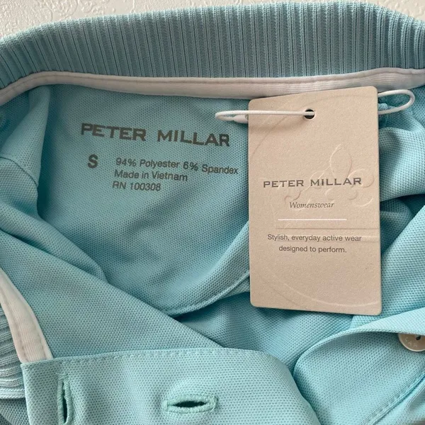 NWT Peter Millar Women’s Performance Golf Polo • Size S • Light Blue • Tournamen - Image 3