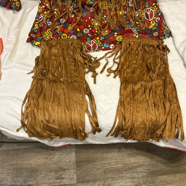 Women’s hippie Halloween costume Brown Size L - Image 2