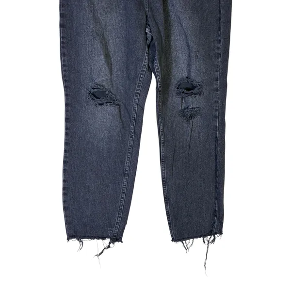 We The Free Free People High Rise Distressed Straight Leg Jeans Black Size 31 - Image 3