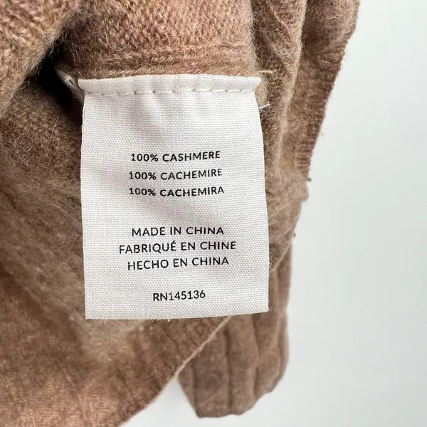 Naadam 100% cashmere brown tan pullover collared sweater women's size medium - Image 5