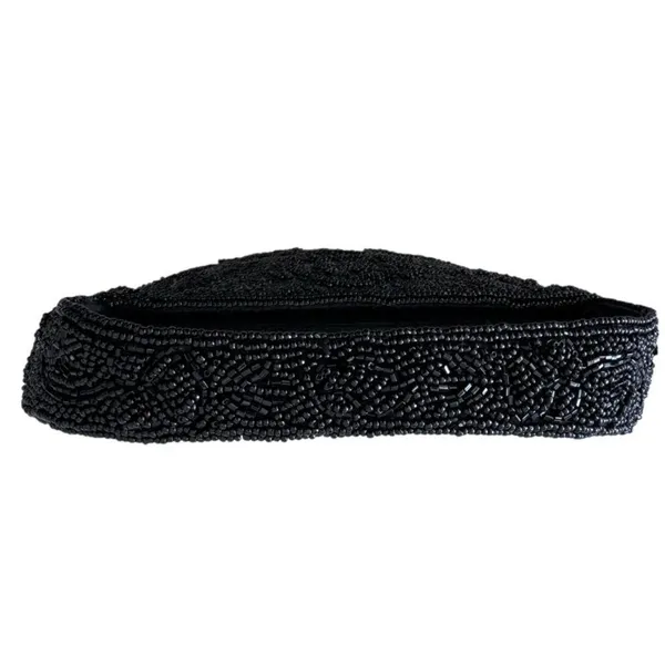 Vintage La Regale Black Beaded Evening Handbag - Image 9