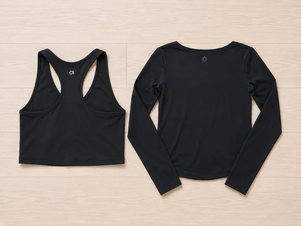 GapFit Racerback Crop Tank & Offline by Aerie Long Sleeve Athletic Set L Black - Image 2