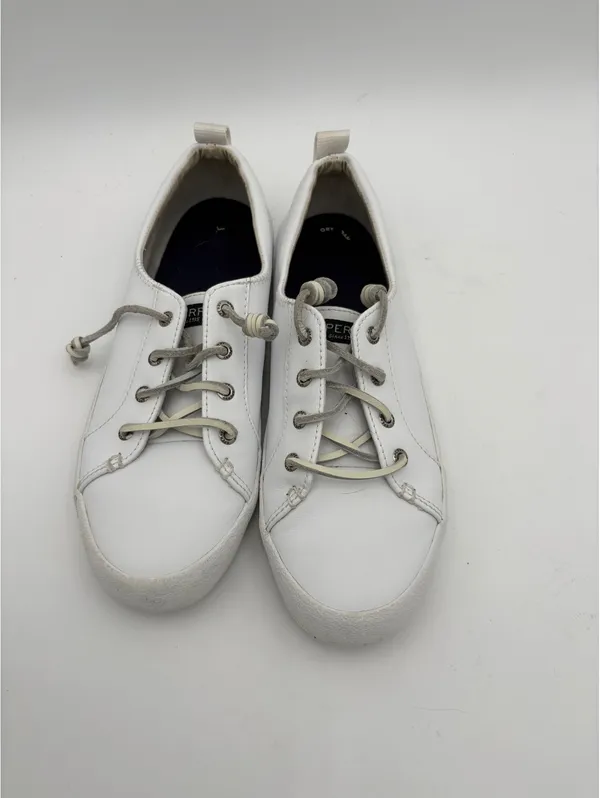 Sperry Woman’s 8.5 White Leather Casual Sneakers - Image 3