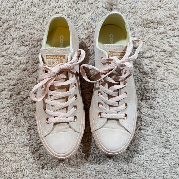 968 | NEW!! Converse CTAS OX Suede Rose Gold Eyelet Low Top‎ Bisque Women 9 - Image 6