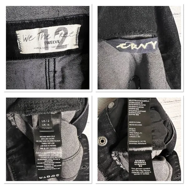 Free People We The Free CRVY Scandalous‎ Black Denim Coverall Jumpsuit Size 12 - Image 10
