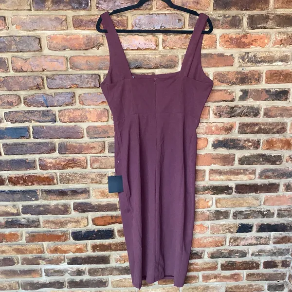 NWT Lulus Vibrant Allure Plum Square Neck Sleeveless Bodycon Midi Dress Large - Image 7