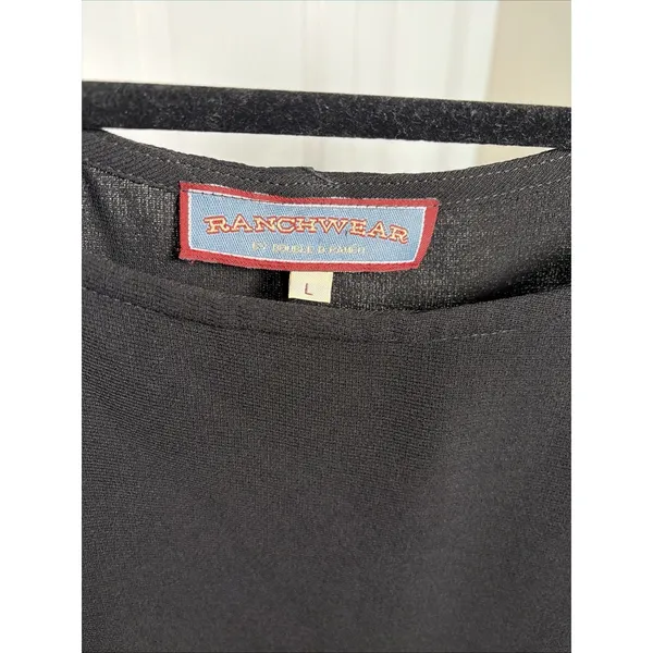 Double D Ranch Ranchwear Womens Large‎ Black Shell Top - Image 2