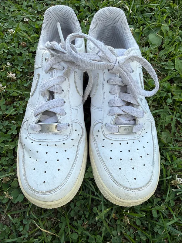 Nike Air Force 1 Low Triple White Leather Sneakers Women’s - Image 6