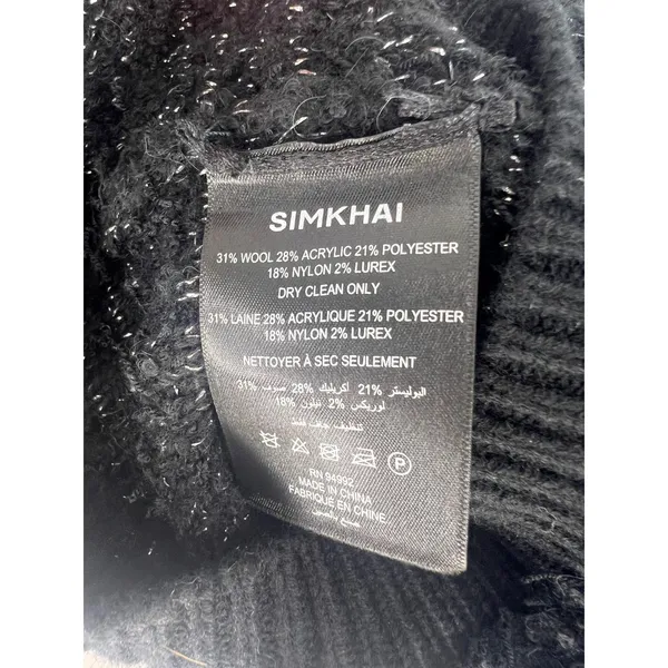 SIMKHAI‎ Metallic Boucle Tweed Bustier Top Black Medium - Image 9
