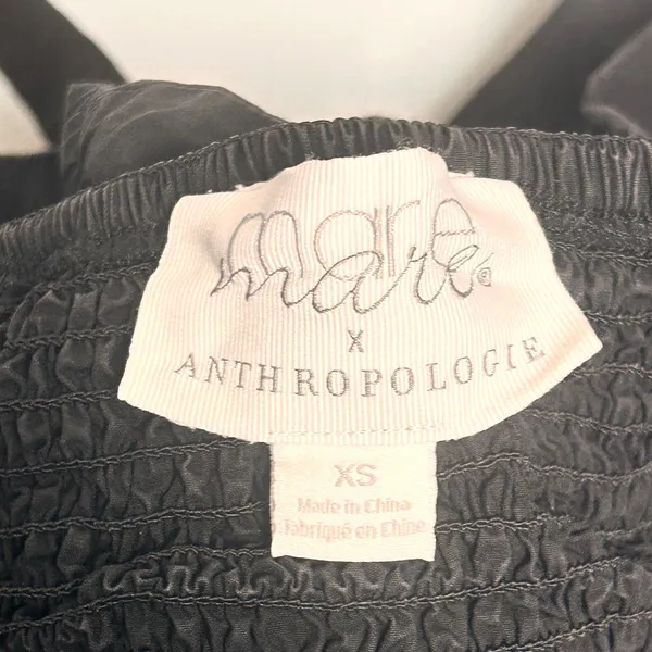 Mare Mare x Anthropologie Black Peplum Cami Top Womens XS Wrap Waist‎ Faded Y2K - Image 8