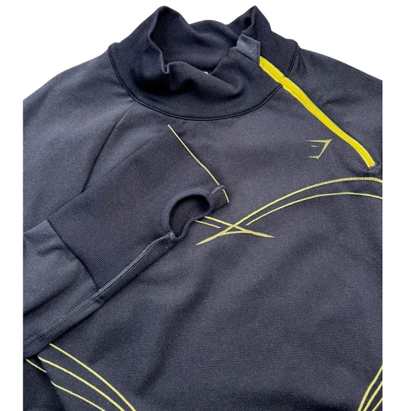Gymshark Apex Seamless 1/4 Zip Black Yellow Long Sleeve Athletic Top Women's M - Image 6