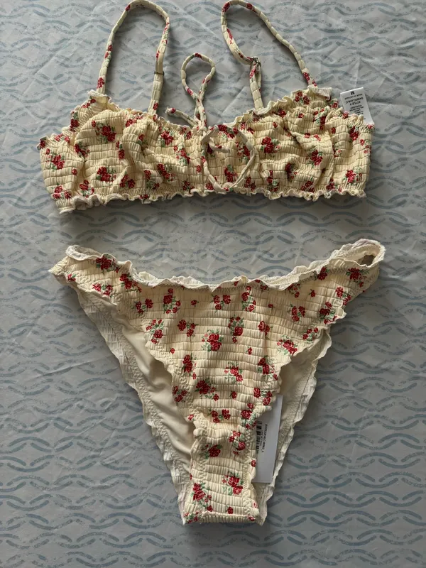 Dippin' Daisy's Bikini Set with shorts Tan Size M - Image 2