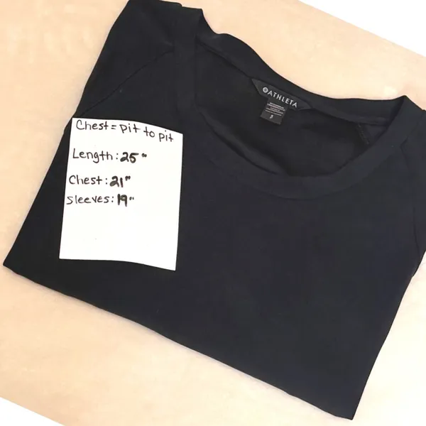 Athleta Seasoft Scoop Neck Sweatshirt Women's Small Black Pullover Modal Blend - Image 8
